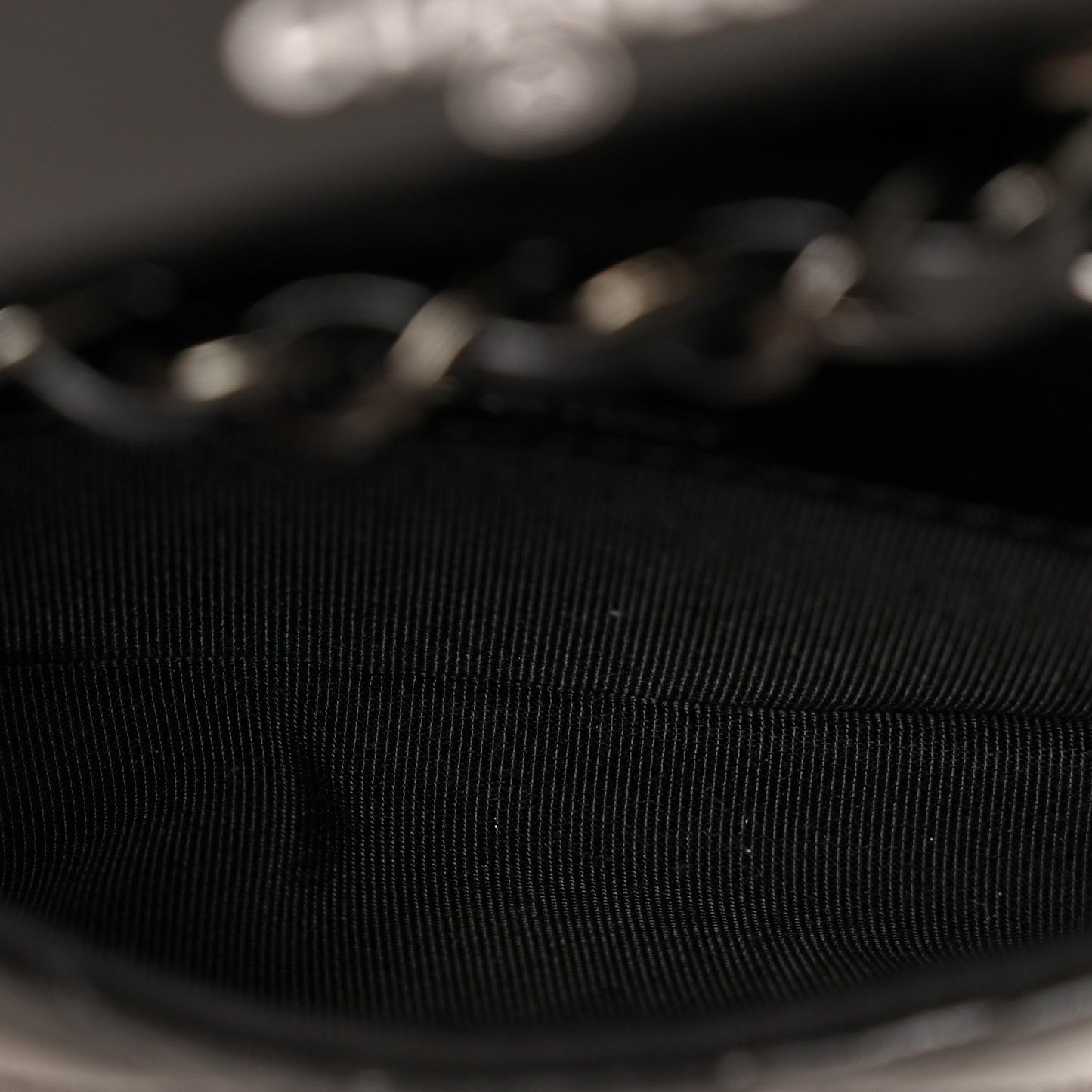 Lambskin Quilted Mini Chain Belt Bag So Black