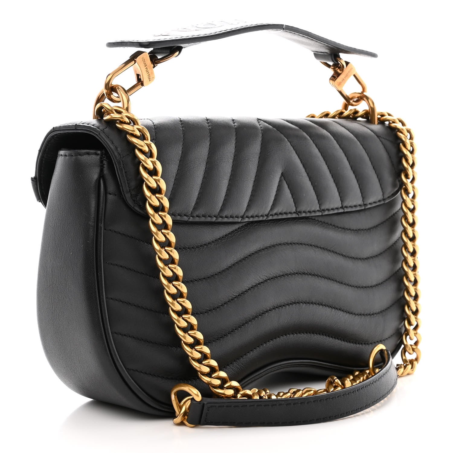 Louis Vuitton Calfskin New Wave Chain MM Black 3 of 11