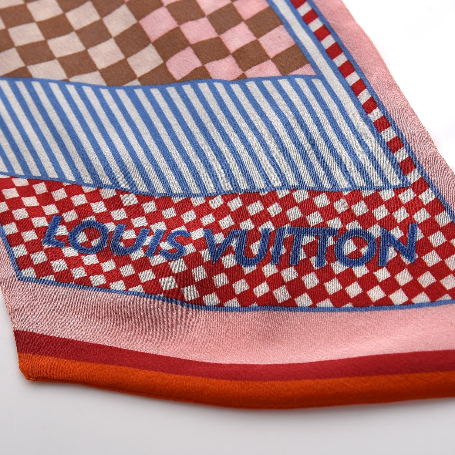 Louis Vuitton Silk Damier Aquarelle Bandeau Piment 5 of 5
