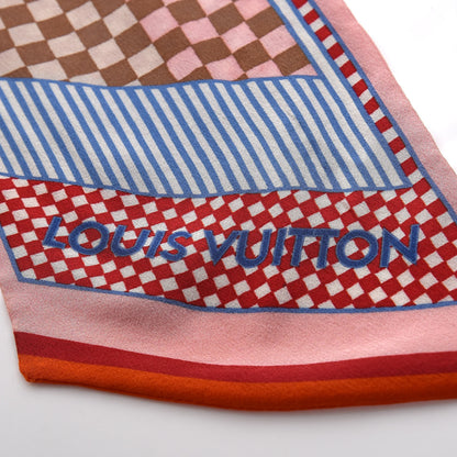Louis Vuitton Silk Damier Aquarelle Bandeau Piment 5 of 5