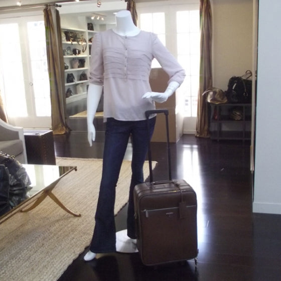 Prada Saffiano Rolling Suitcase Brown 2 of 11
