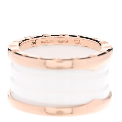Bulgari 18K Rose Gold White Ceramic B.Zero1 Four-Band Ring 54 6.75 4 of 6