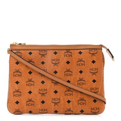 MCM Visetos Liz Shopper Tote Pouch Cognac 1 of 6