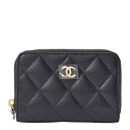 Chanel Caviar Quilted Zip Coin Purse Black 1 of 7