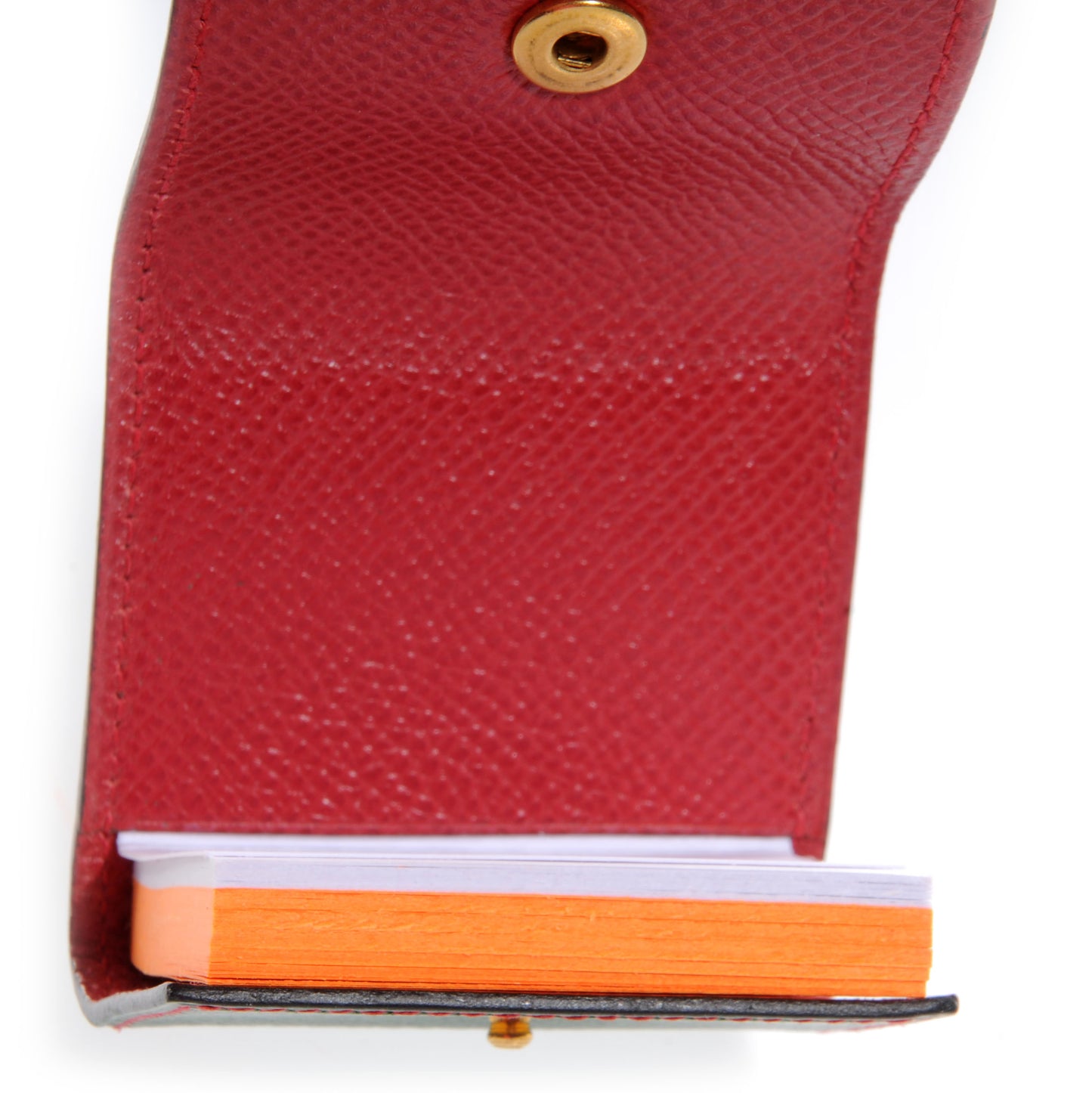 Courchevel Post It Notepad Holder PM w Refill Vert Clair and Rouge Vif