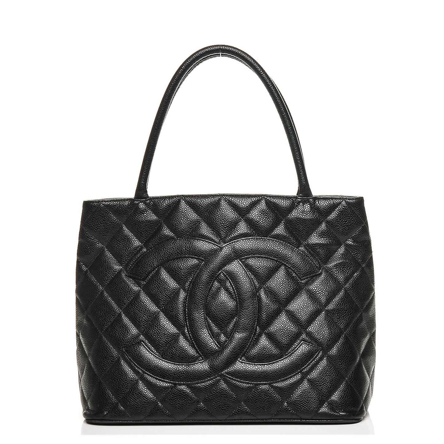 Caviar Quilted Medallion Tote Black