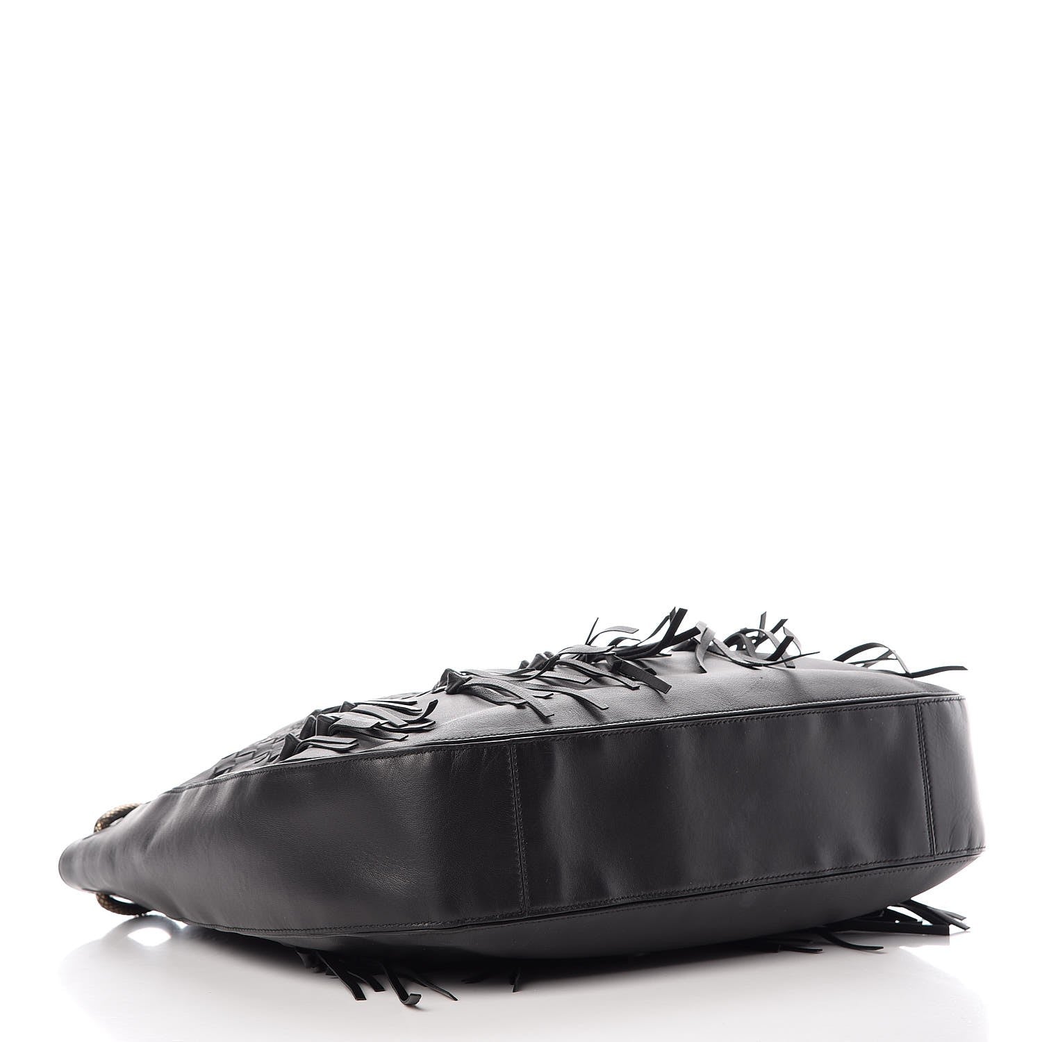 Bottega Veneta Nappa Intrecciato Large Loop Fringe Hobo Black 6 of 20