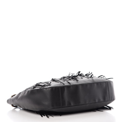 Bottega Veneta Nappa Intrecciato Large Loop Fringe Hobo Black 6 of 20