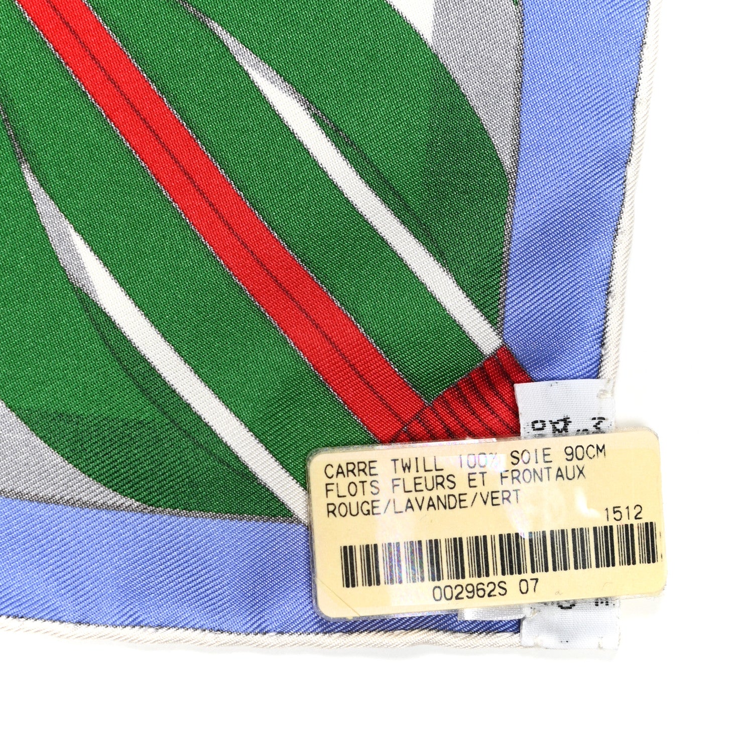 Hermes Silk Flots Fleurs et Frontaux Scarf 90 Rouge Lavande Vert 2 of 4