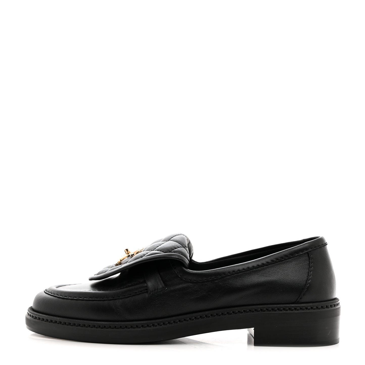 Lambskin Quilted CC Turnlock Loafers 37 Black