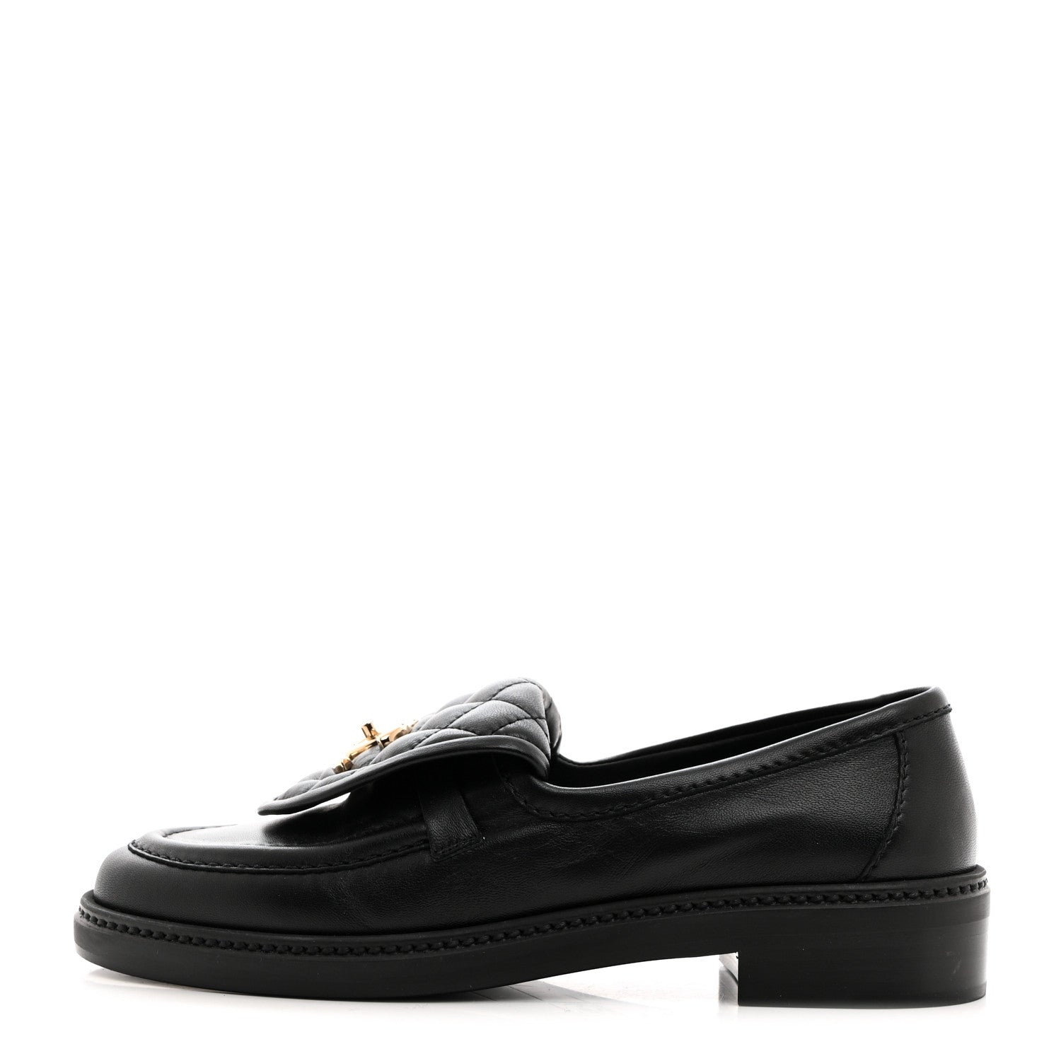 Chanel Lambskin Quilted CC Turnlock Loafers 37 Black 1 of 9