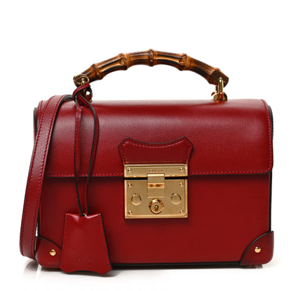 Gucci Azalea Calfskin Small Padlock Bamboo Shoulder Bag Romantic Cerise 1 of 9