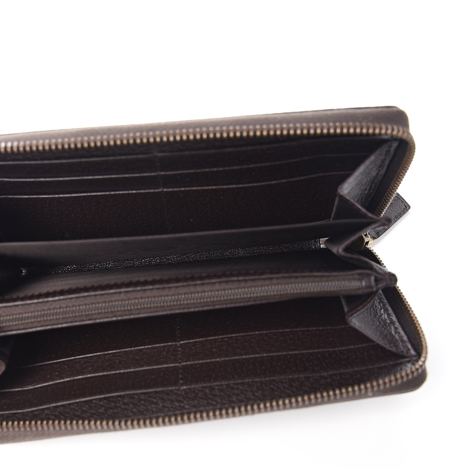 Gucci Dollar Calfskin Boar Effect GG Marmont Zip Around Wallet Dark Cocoa 4 of 6