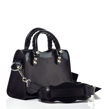 Balenciaga Smooth Calfskin Metallic Patent Giant 12 Silver Hardware Mini City Black Gris 3 of 8