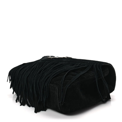 Saint Laurent Suede Fringe Small Monogram Satchel Black 7 of 7