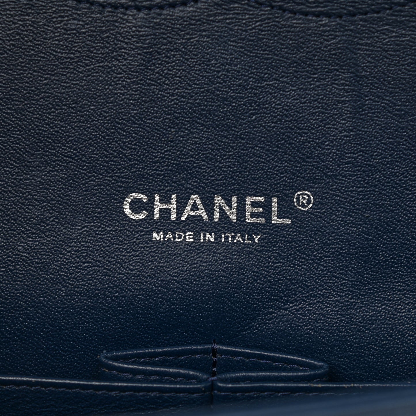 Patent Quilted Maxi Double Flap Navy