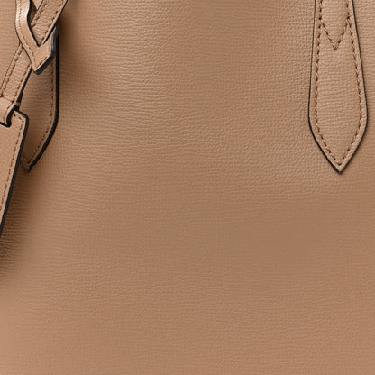 Burberry Grainy Calfskin Haymarket Check Medium Reversible Tote Camel 11 of 16