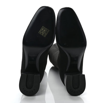 Hermes Knit Calfskin Fontaine 60 Boots 38 Black 6 of 8