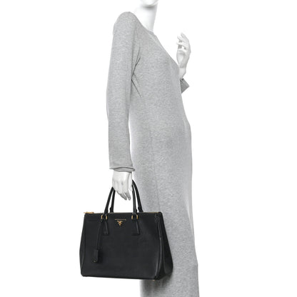 Prada Saffiano Lux Medium Galleria Double Zip Tote Black 2 of 18