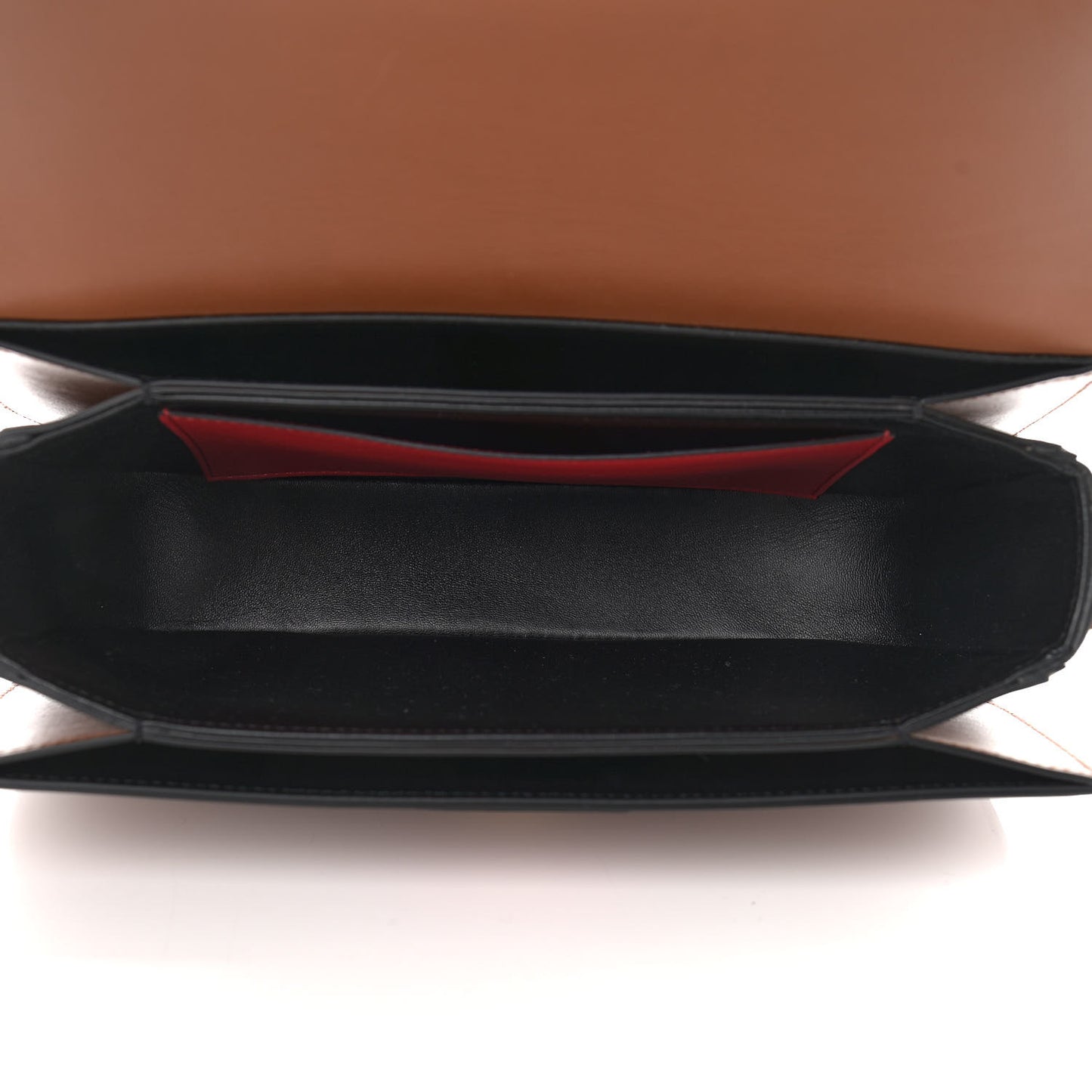 Smooth Calfskin Supervee Shoulder Bag Saddle Brown