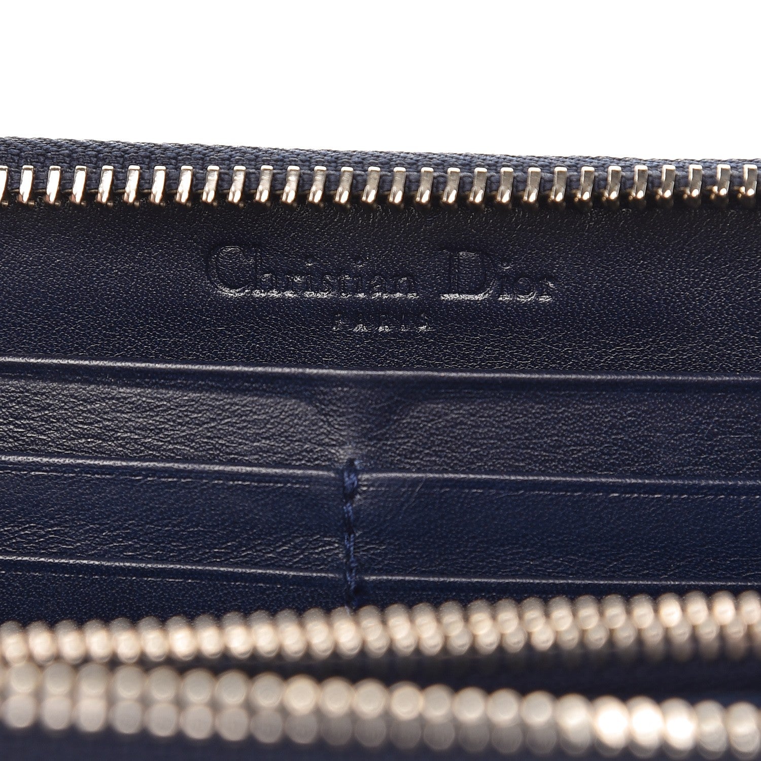 Christian Dior Patent Cannage Lady Dior Continental Zip Wallet Blue 5 of 9