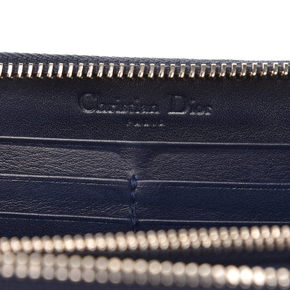 Christian Dior Patent Cannage Lady Dior Continental Zip Wallet Blue 5 of 9