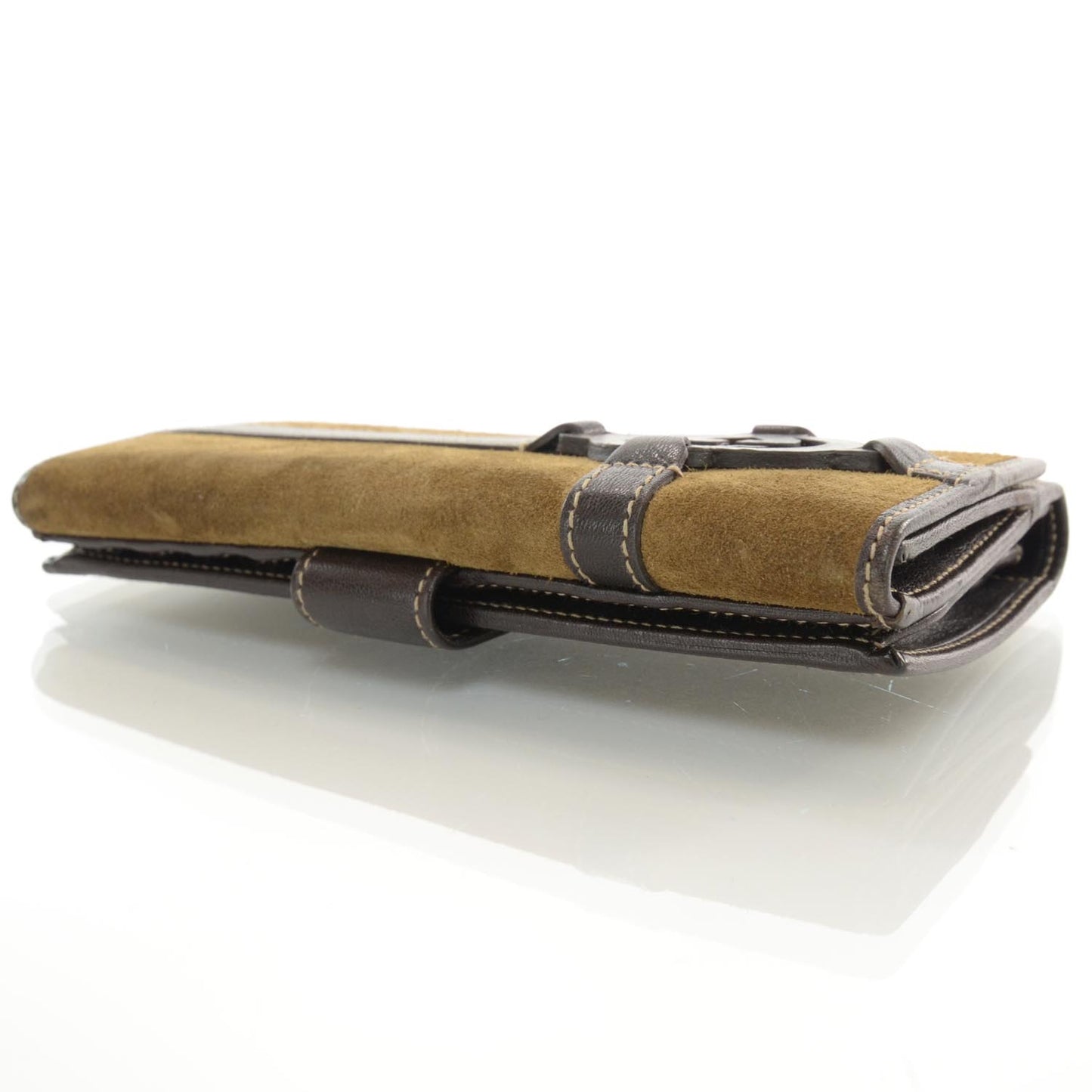 Suede Royal Continental Wallet Brown