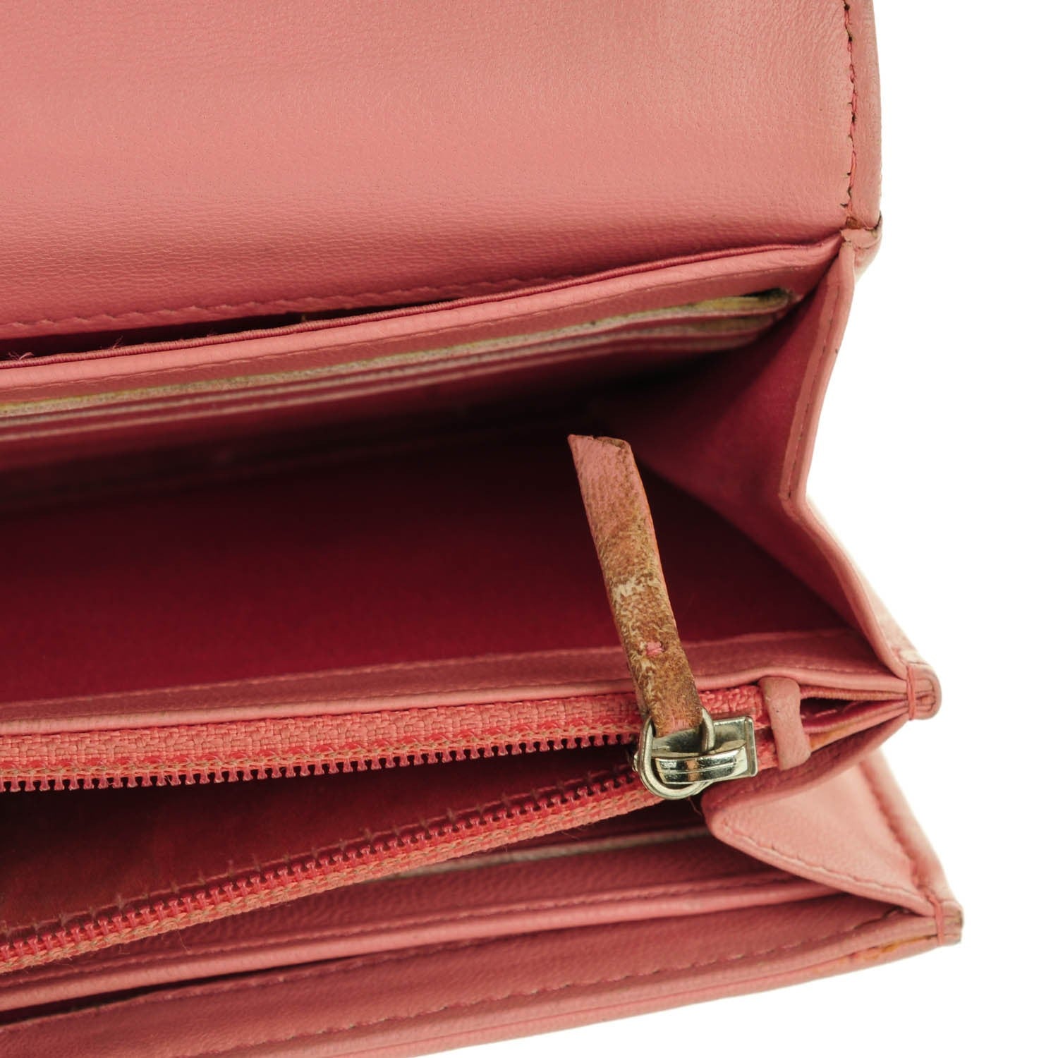 Chanel Lambskin Embossed Camellia Large Gusset Flap Wallet Pink 13 of 14