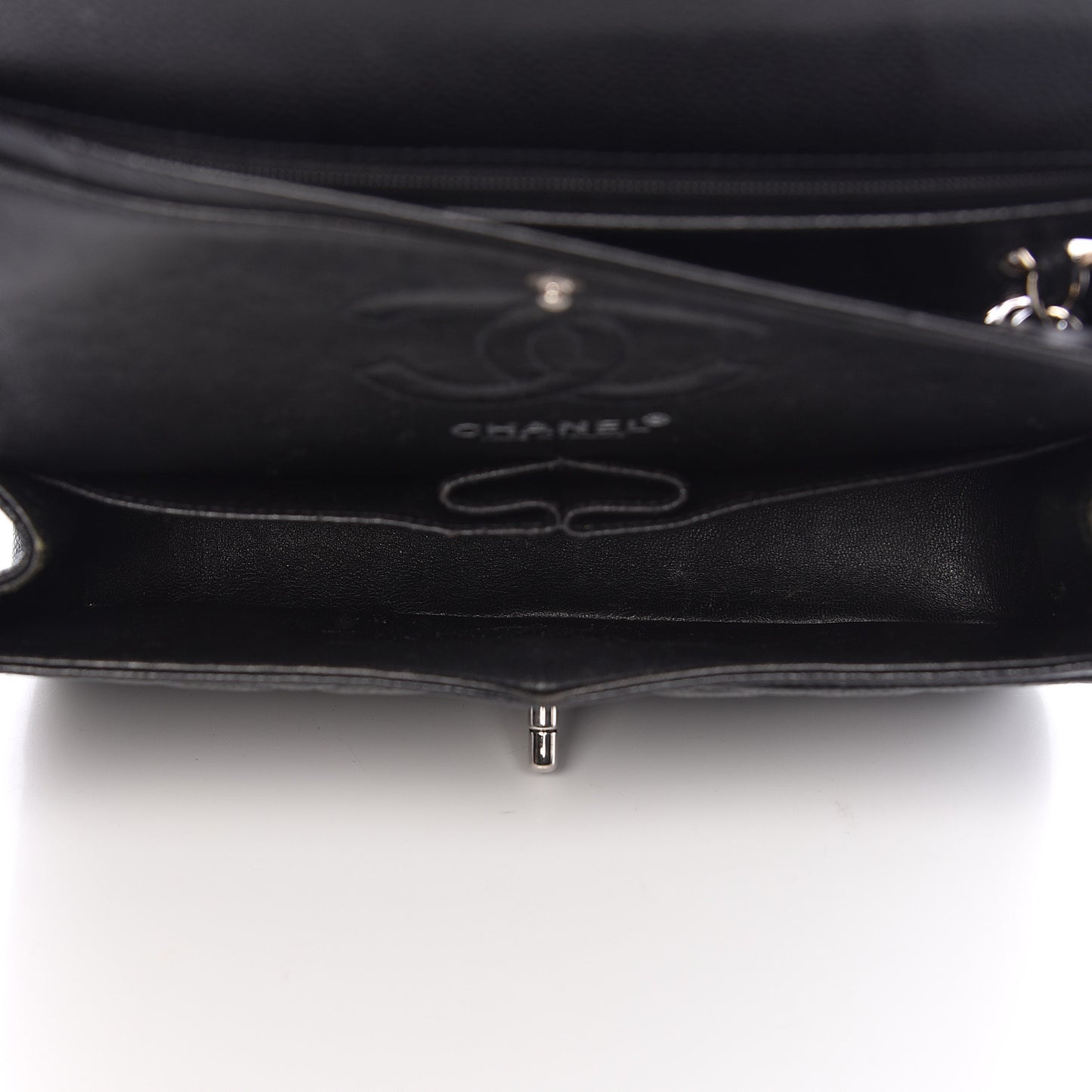 Caviar Quilted Small Double Flap Black