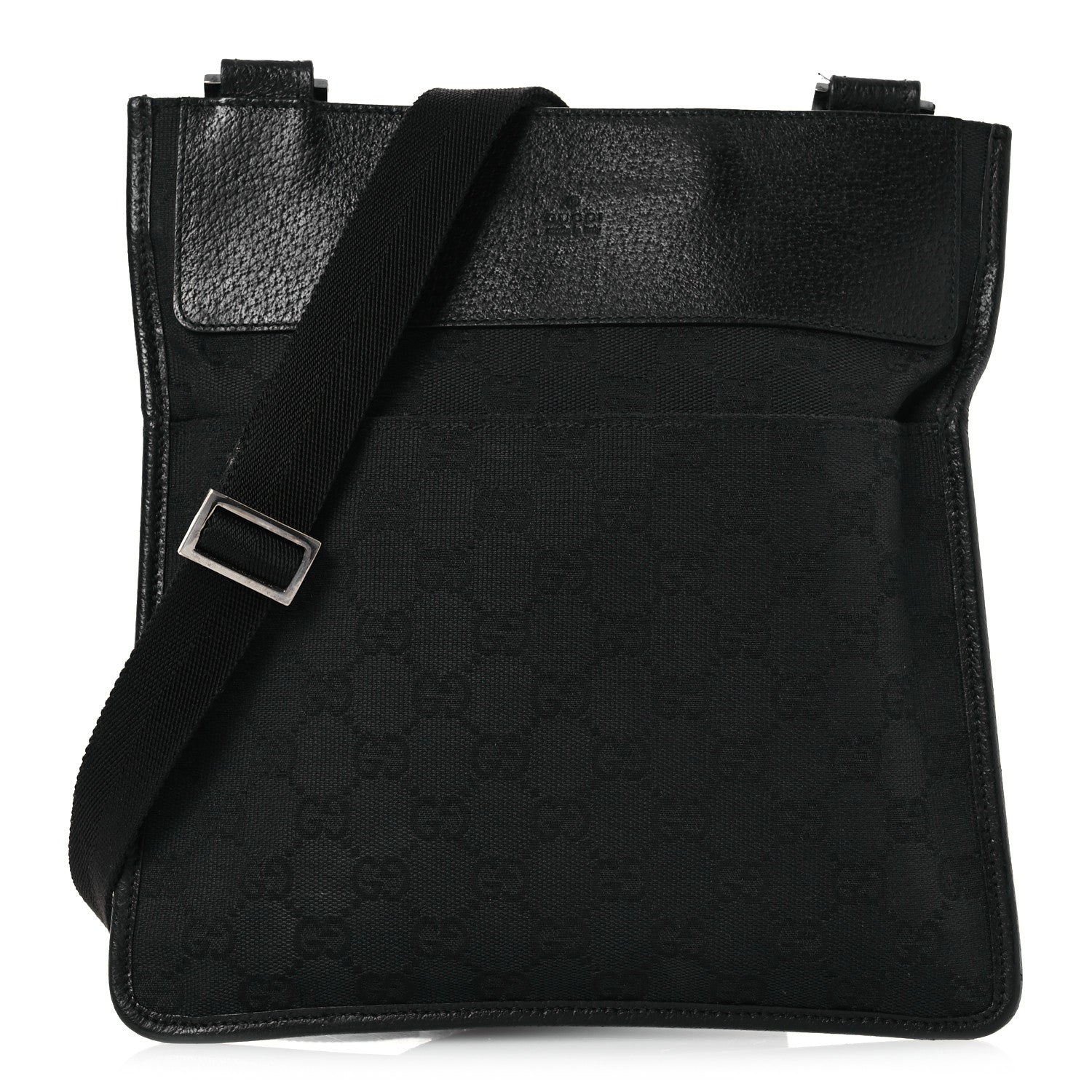 Gucci GG Monogram Messenger Crossbody Bag Black 1 of 13