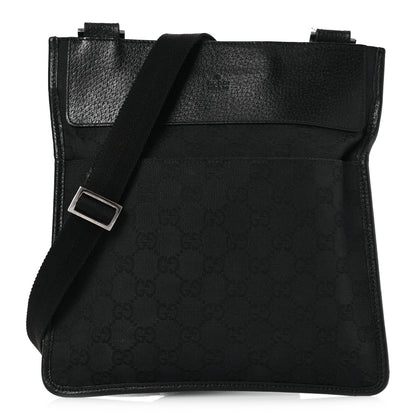 Gucci GG Monogram Messenger Crossbody Bag Black 1 of 13