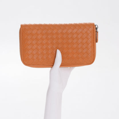 Bottega Veneta Nappa Intrecciato Zip Around Wallet Sunrise 2 of 9