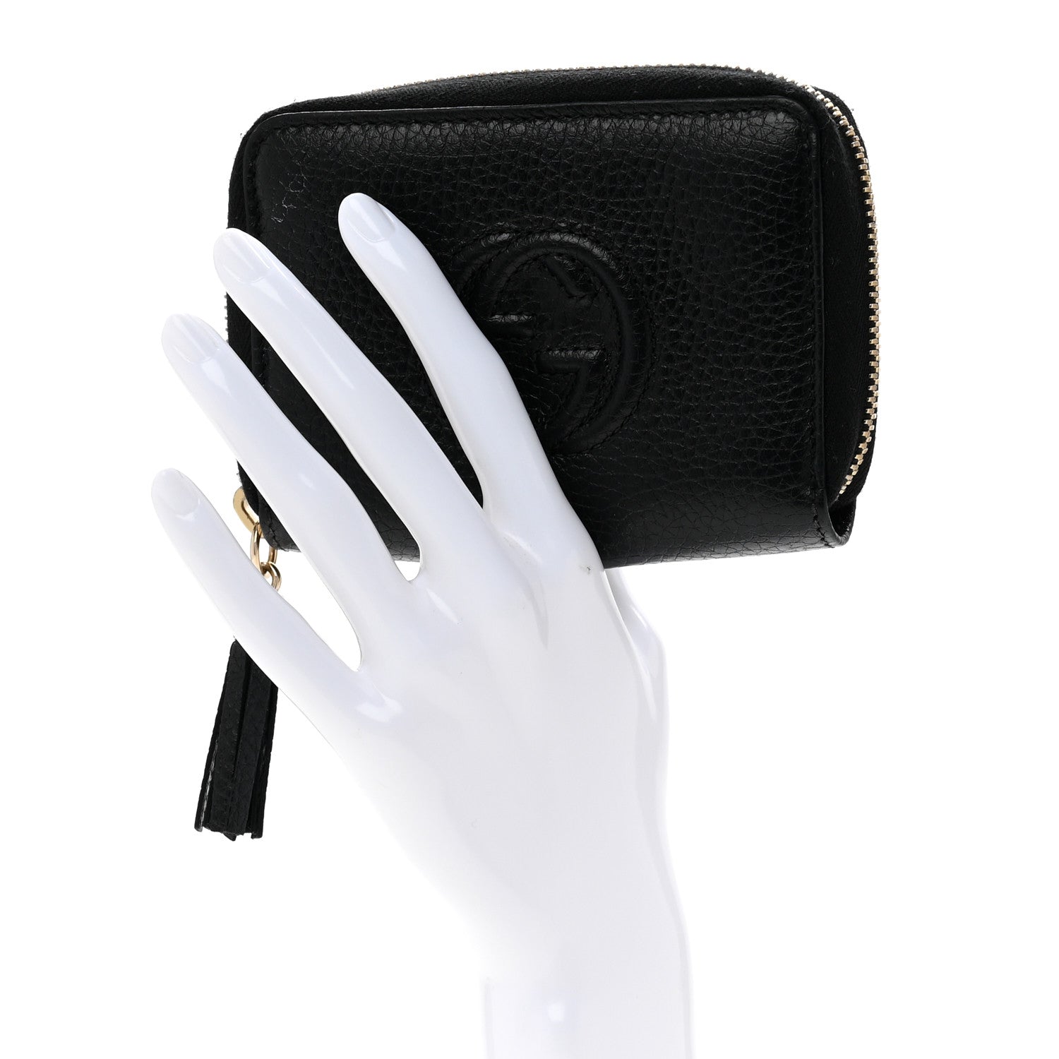 Gucci Pebbled Calfskin Small Soho Zip Around Wallet Black 2 of 11