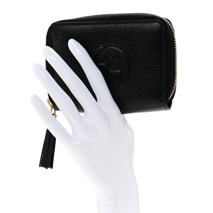 Gucci Pebbled Calfskin Small Soho Zip Around Wallet Black 2 of 11