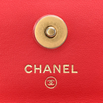 Chanel Lambskin Quilted Pearl Crush Clutch With Chain Red 6 of 13