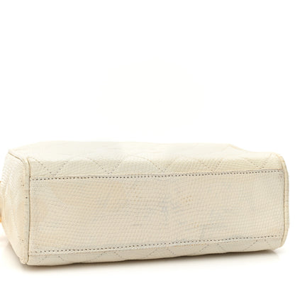 Chanel Lizard Diamond Quilted Tassel Camera Case White 15 of 21