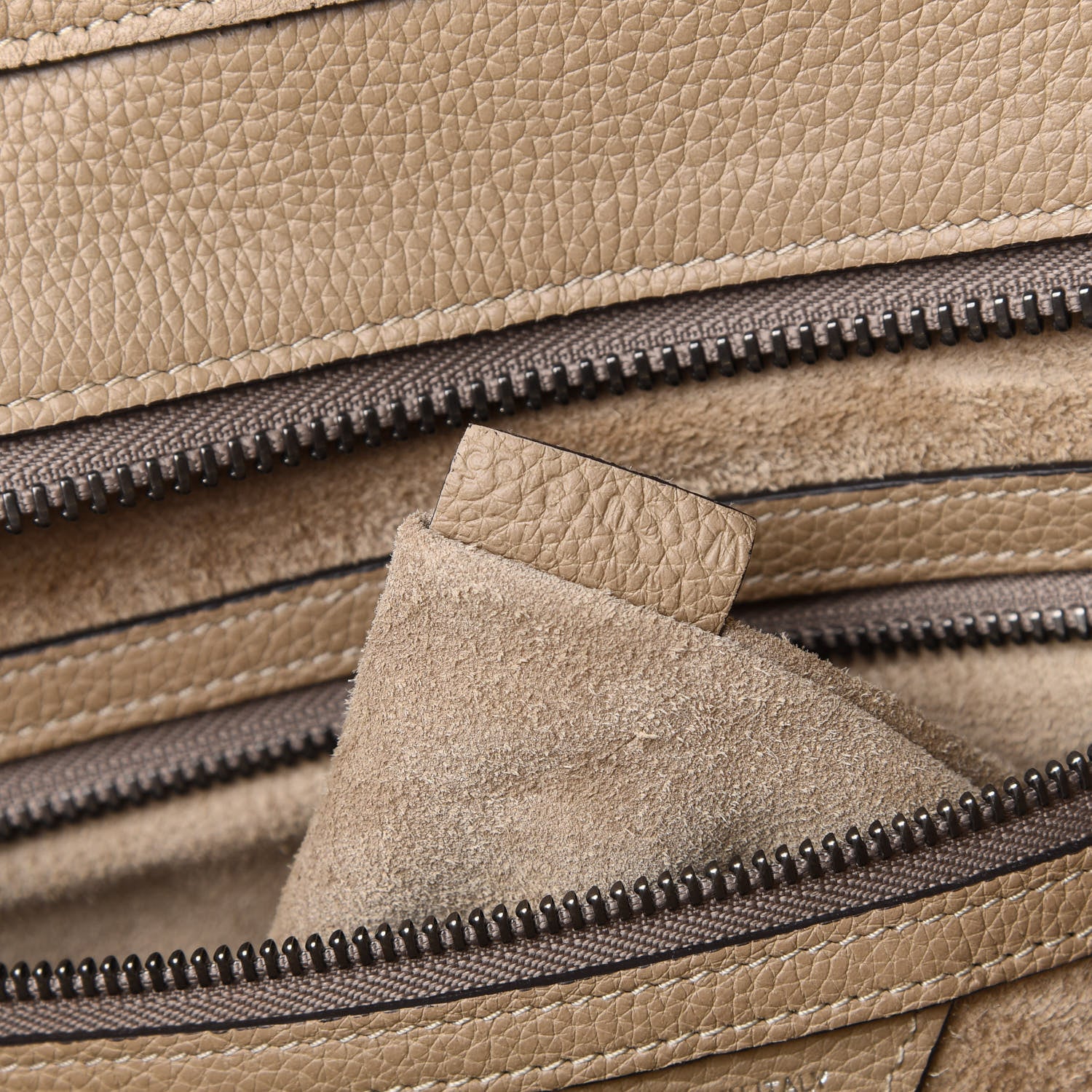 Celine Drummed Calfskin Mini Luggage Dune 7 of 14