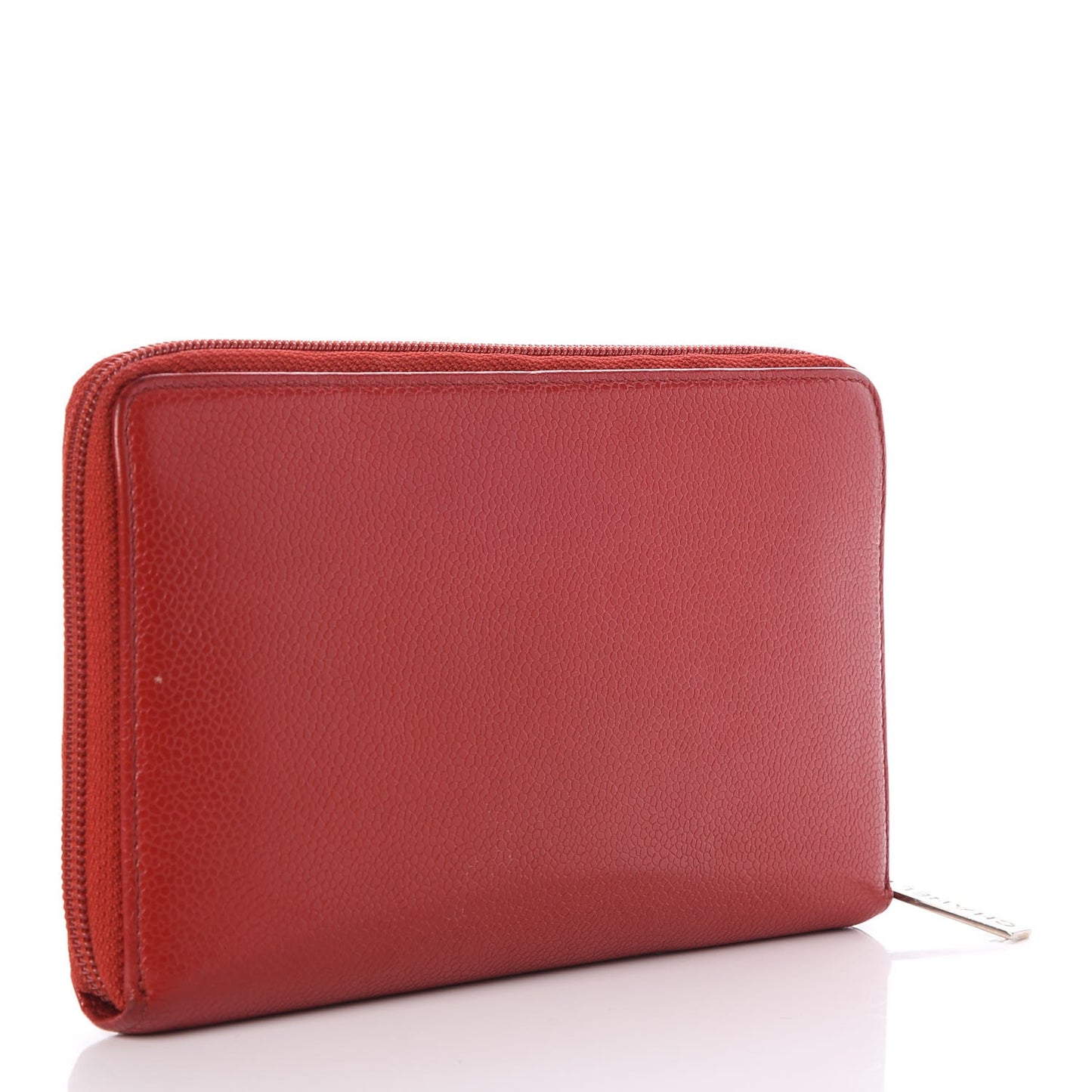Caviar Large CC Timeless Zip Around Organizer Wallet Red