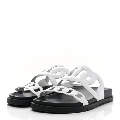 Hermes Nappa Womens Extra Sandals 37 White 3 of 9