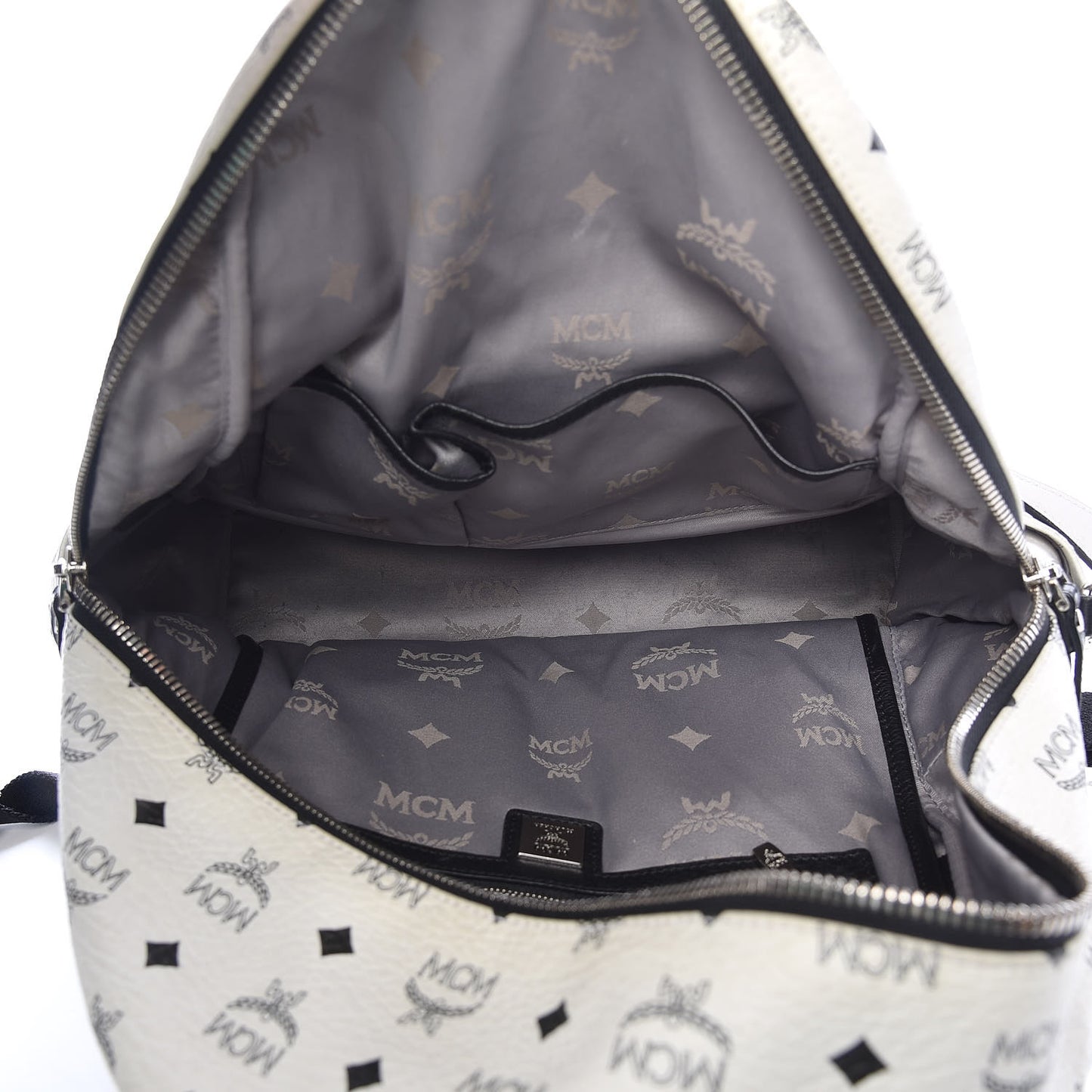 Visetos Studded Medium Dual Stark Backpack White