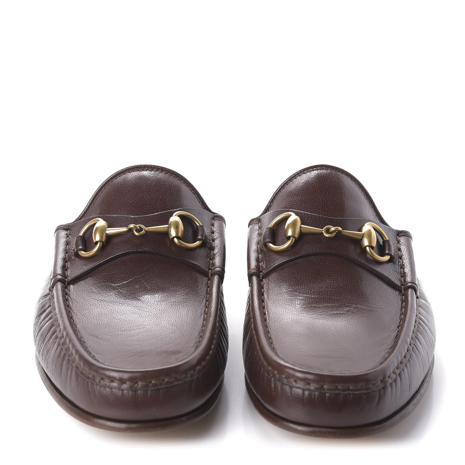 Gucci Goatskin Mens Horsebit Slippers 9 Light Brown 2 of 9