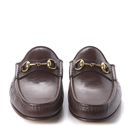 Gucci Goatskin Mens Horsebit Slippers 9 Light Brown 2 of 9