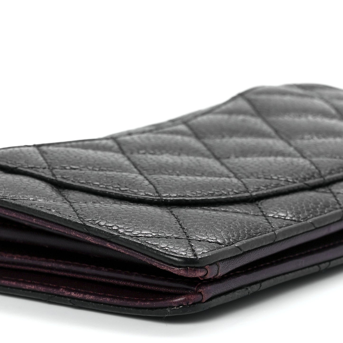 Caviar Quilted Yen Wallet Black