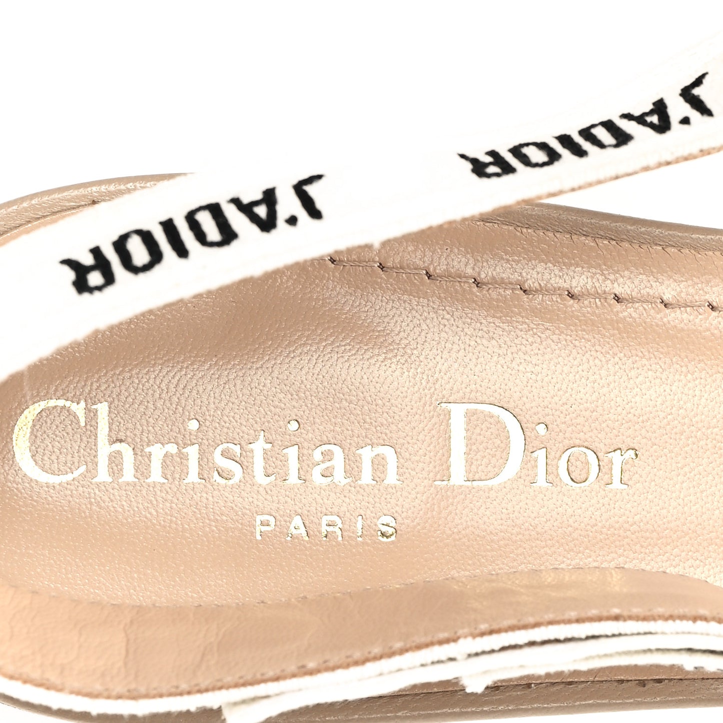 Technical Canvas Ribbon J'Adior Slingback Ballet Flats 40 Powder Nude