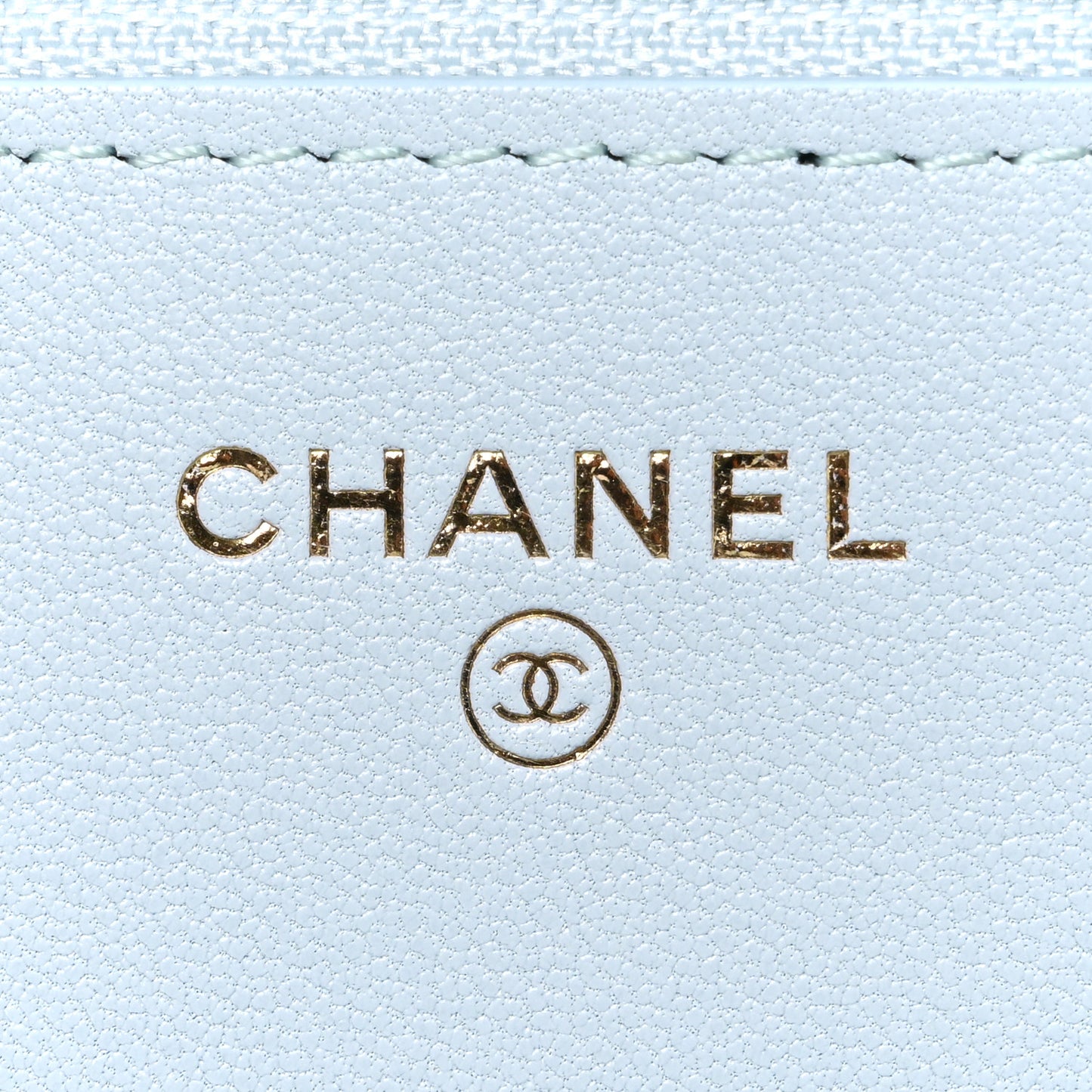 Lambskin Quilted Chanel 19 Wallet On Chain WOC Light Blue