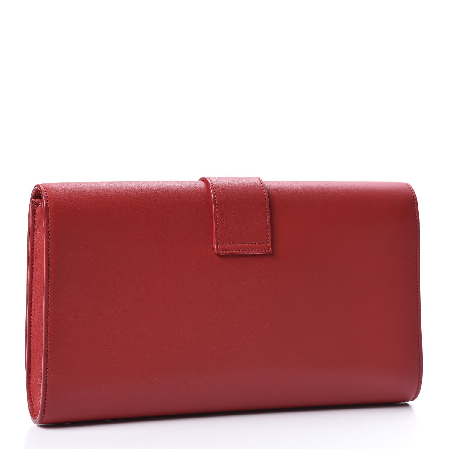 Saint Laurent Calfskin Classic Y Ligne Clutch Red 2 of 9