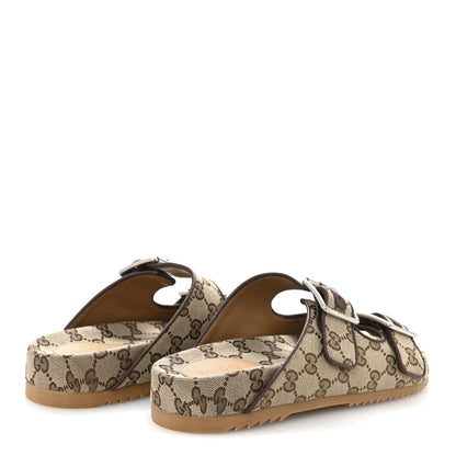 Gucci GG Monogram Lavaredo Eco Fabric Mens Slide Sandals With Straps 6 Beige Ebony Light Brown 5 of 10