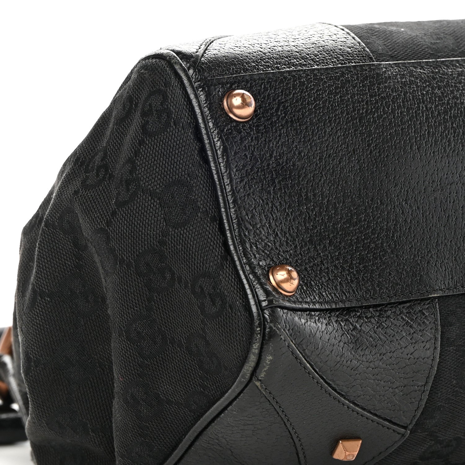 Gucci Monogram Calfskin Large Bardot Tote Black 9 of 15