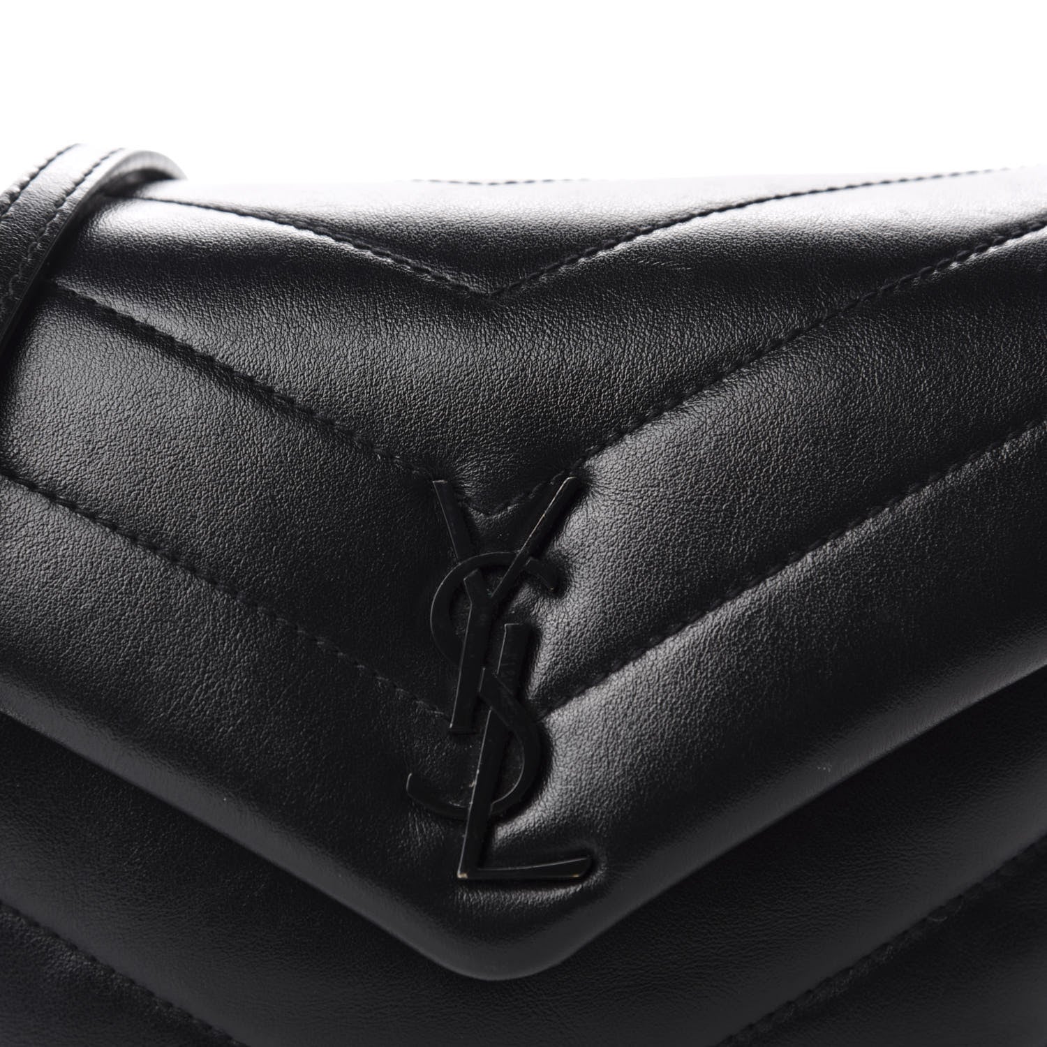 Saint Laurent Calfskin Y Quilted Monogram Toy Loulou Crossbody Bag Black 13 of 13