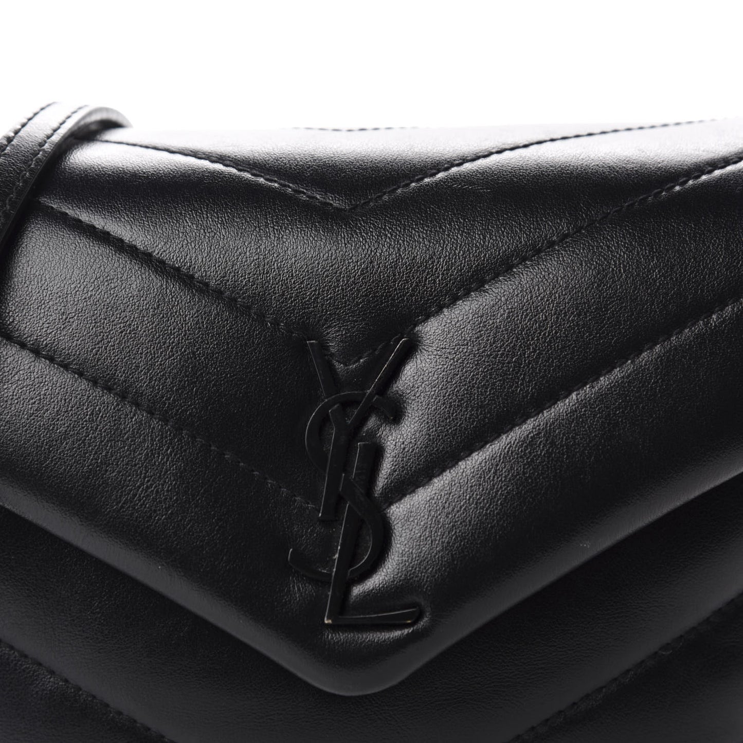 Calfskin Y Quilted Monogram Toy Loulou Crossbody Bag Black